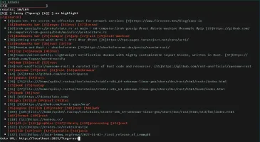 GoSuki web UI running in w3m text browser without JavaScript