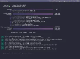 GoSuki terminal UI (TUI) showing real-time parsing overview