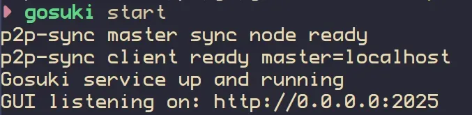 GoSuki daemon startup in terminal