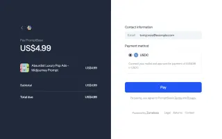 Hosted checkout for USDC payments