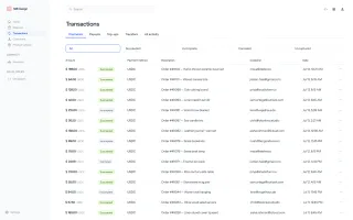Payment activity and transactions view