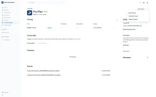 Subscriptions management interface