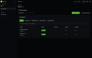 Workspace overview showing two running services