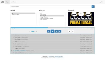 Euterpe Web UI in light mode showing music library browser