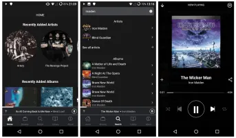 Euterpe mobile app interface on Android/iOS
