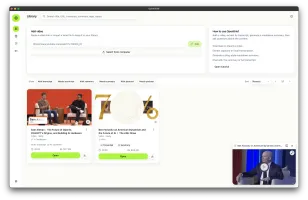 OpenBrief library view showing imported video and audio sources