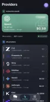 Provider list showing every provider and its models in one picker with monthly spend
