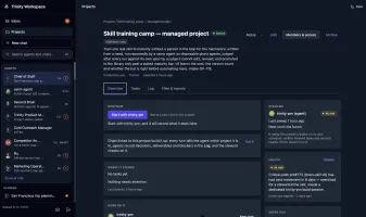 One Workspace project showing overview, steward, and health