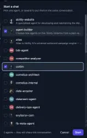 Starting a chat with one or several agents