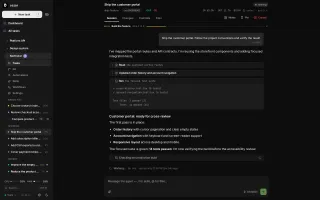 Live run view streaming agent text, tool calls, and token usage