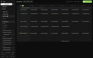 Automations calendar with scheduled tasks and GitHub triggers