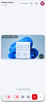 Mobile browser viewing remote Windows desktop with control indicator