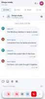 Mobile browser showing shared screen with chat