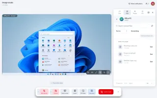 Desktop shared files panel with file list