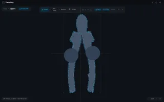 Tool editor with outline editing and cutout controls