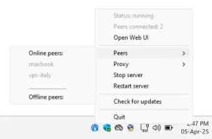 System tray indicator on desktop