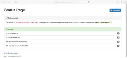 Status page in maintenance mode