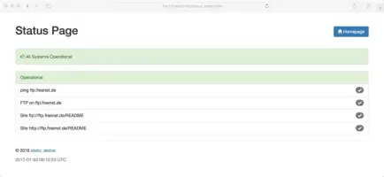 Status page with all services operational