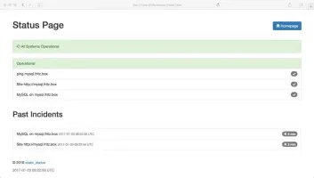 Status page with past incidents history