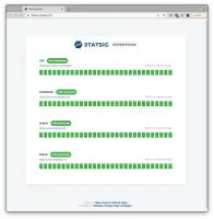 Statsig status page demo showing the status grid with uptime history