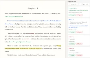 Editor review link with suggested edits in browser