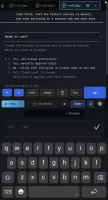 Mobile — answering an agent's plan prompt with the keyboard accessory bar and Enter button