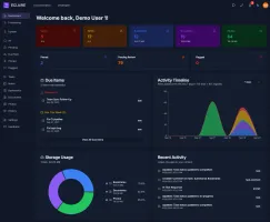 Dashboard view in dark mode