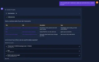 AI Assistant conversation view in dark mode