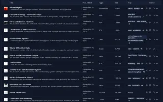 Document analysis interface in dark mode