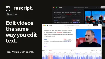 Rescript promo screenshot showing the editing interface