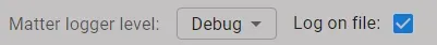 Matter protocol debug settings