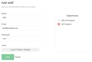 Adding staff members