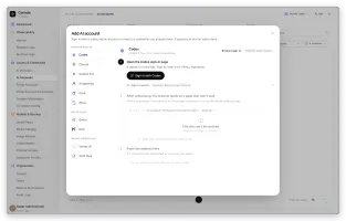Add AI account dialog grouped by browser sign-in, device code and credential import