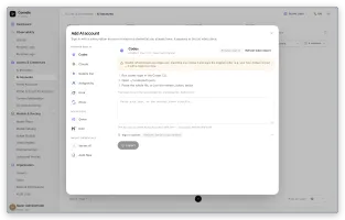 Credential import with risk notice, steps and bulk paste
