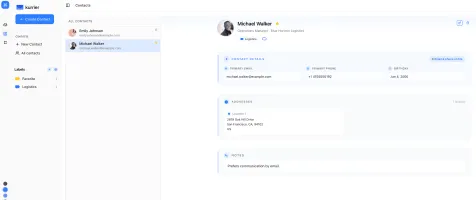Kurrier Contacts web UI