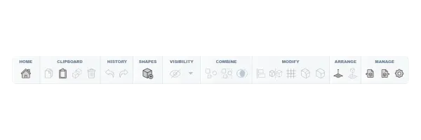 SketchForge editor toolbar showing modeling tools