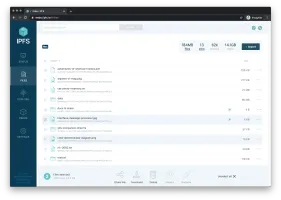 File browser page for browsing, uploading, and managing IPFS files