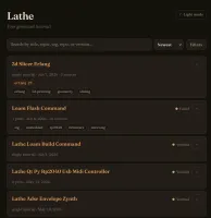 Browsing tutorials in Lathe (dark mode)