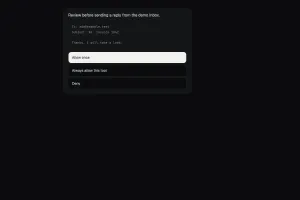 Approval card asking whether a bot may send an email